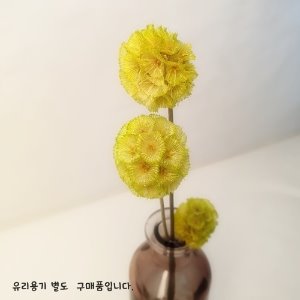방울 꽃 가지 3송이 (연두)