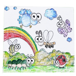 스케치 캔버스 5번 곤충  (15cm×20cm)  (나무 이제 별도 구매상품)